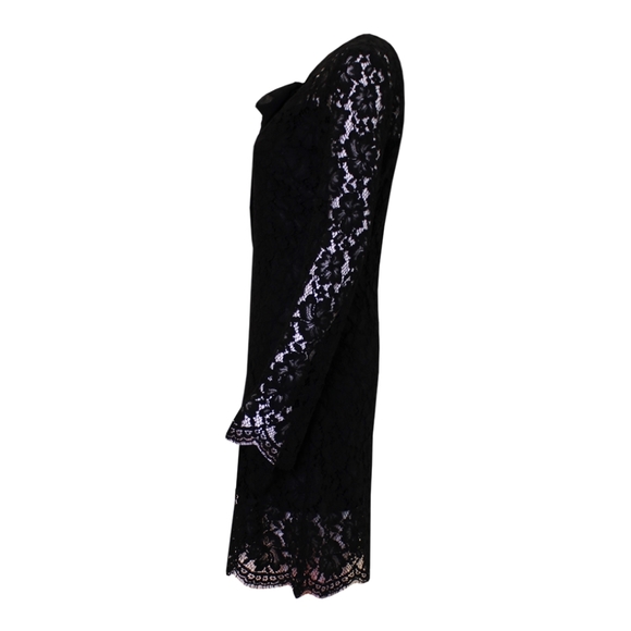 Sandro Midi dress, Size XS, Long sleeves, Sheer, Embroidery, Black, Round neck - Picture 3 of 5